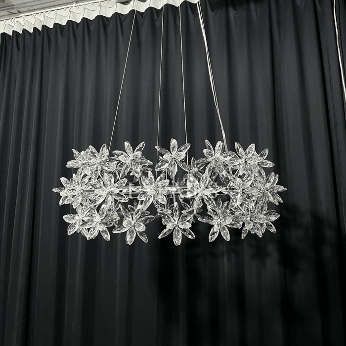 Modern Art Design Round Crystal Flower Chandelier for Bedroom/Living Room