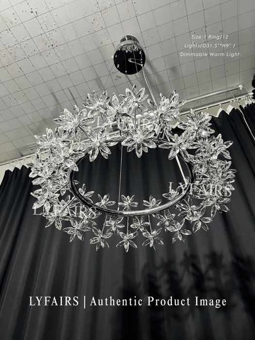 Modern Art Design Round Crystal Flower Chandelier for Bedroom/Living Room
