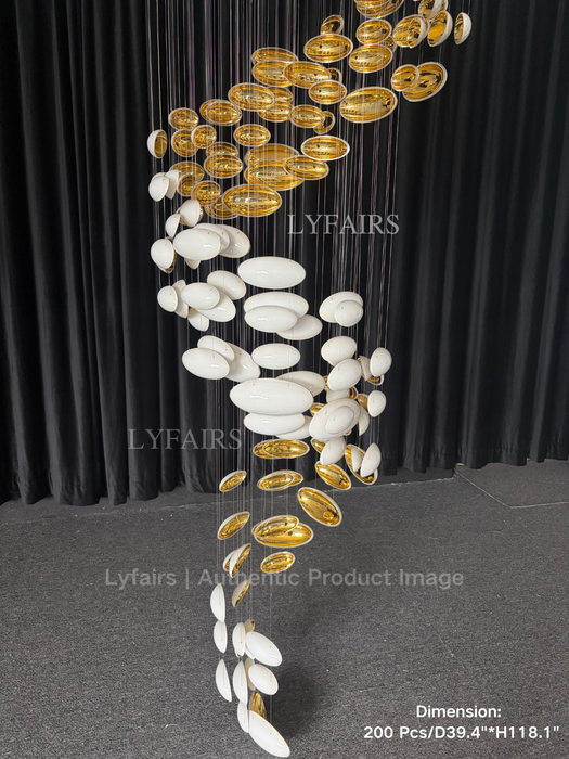Modern Artistic Unique Golden Dragon Egg Chandelier for Staircase/Sales Center/Hotel