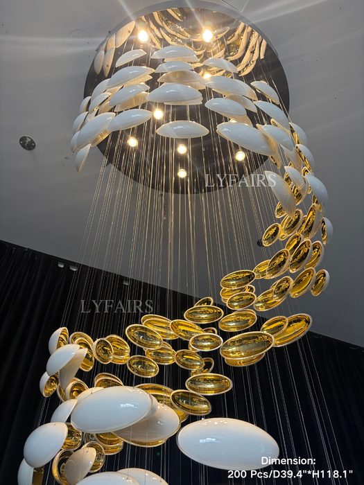 Modern Artistic Unique Golden Dragon Egg Chandelier for Staircase/Sales Center/Hotel