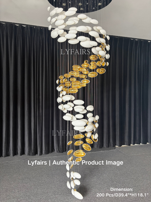 Modern Artistic Unique Golden Dragon Egg Chandelier for Staircase/Sales Center/Hotel