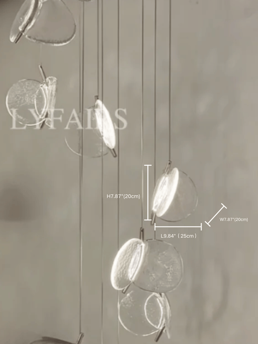 Modern Floating Chips Glass Chandelier for High Ceiling/Dining Room