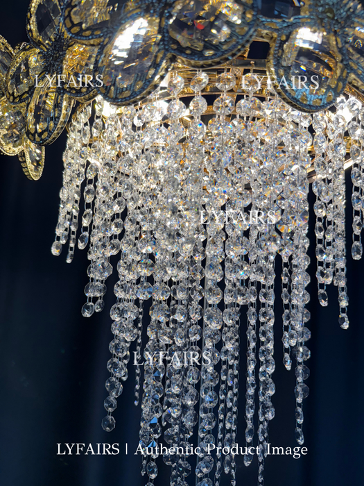 Modern Flower Crystal Tassel Chandelier for Living Room/Dining Room