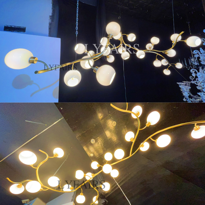 Modern Hand-blown Glass Globes Branch Chandelier for Living/Dining Room/Kitchen Island