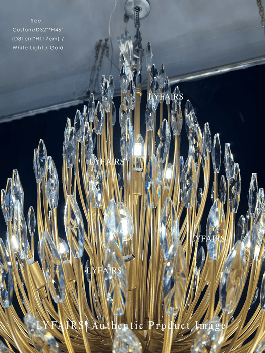 Modern Iron Art Bouquet Shape Branch Crystal Chandelier for Living Room/Dining Room/Coffe Shops