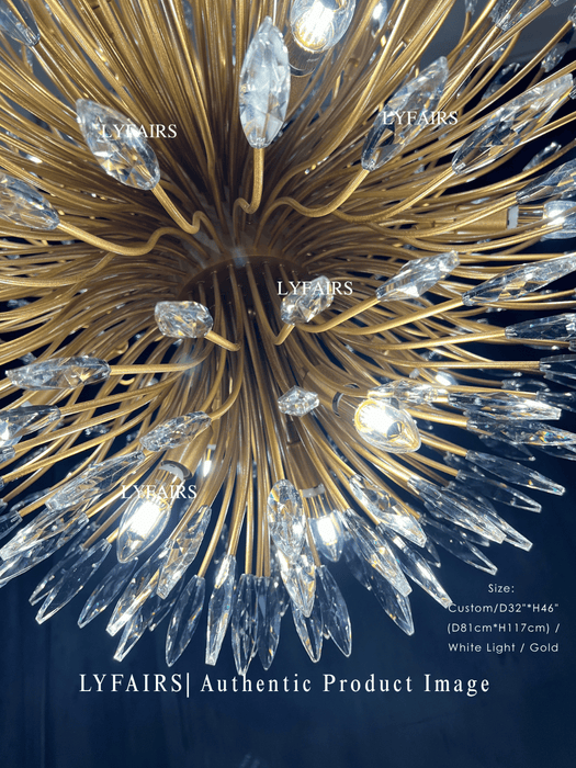 Modern Iron Art Bouquet Shape Branch Crystal Chandelier for Living Room/Dining Room/Coffe Shops