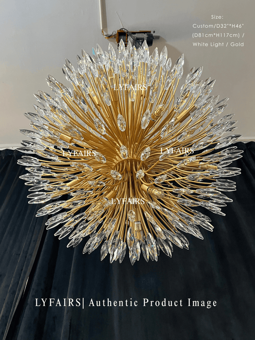Modern Iron Art Bouquet Shape Branch Crystal Chandelier for Living Room/Dining Room/Coffe Shops