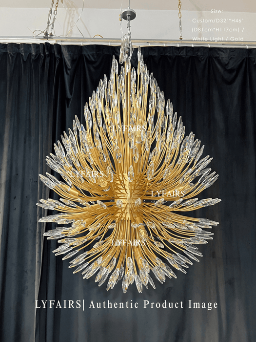 Modern Iron Art Bouquet Shape Branch Crystal Chandelier for Living Room/Dining Room/Coffe Shops