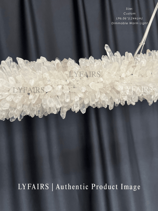 Modern Linear Natural Crystal Stick Chandelier