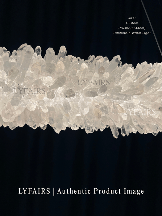 Modern Linear Natural Crystal Stick Chandelier