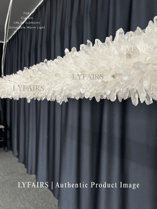 Modern Linear Natural Crystal Stick Chandelier