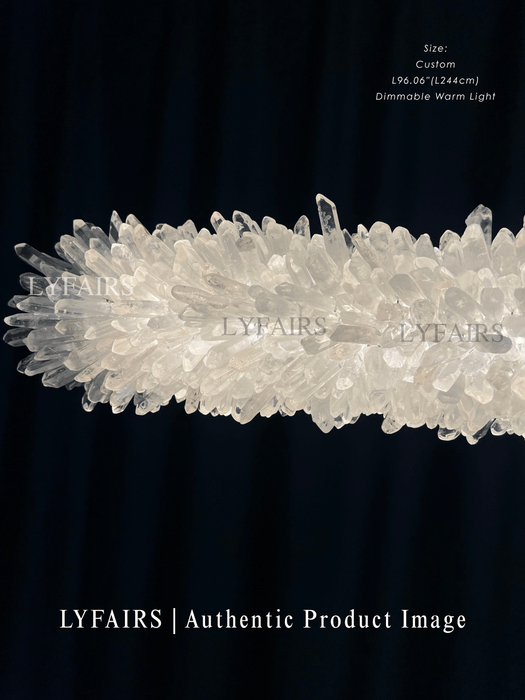 Modern Linear Natural Crystal Stick Chandelier