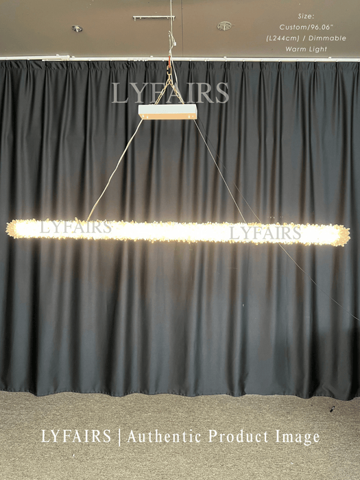Modern Linear Natural Crystal Stick Chandelier