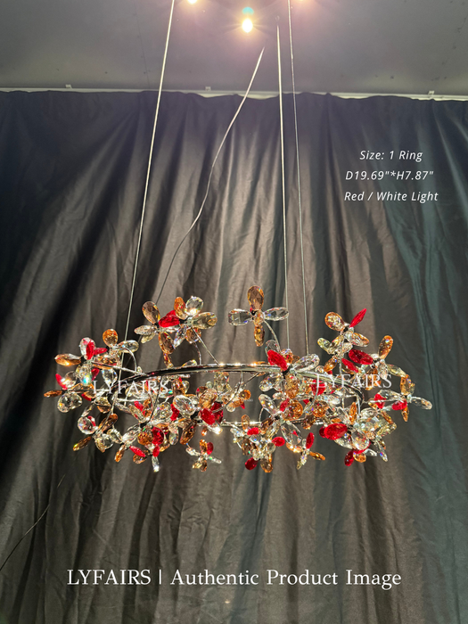 Modern Luxury 1/2/3-Tier Floral Crystal Ring Chandelier for Living Room/Staircase/Foyer