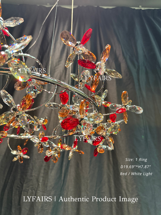 Modern Luxury 1/2/3-Tier Floral Crystal Ring Chandelier for Living Room/Staircase/Foyer