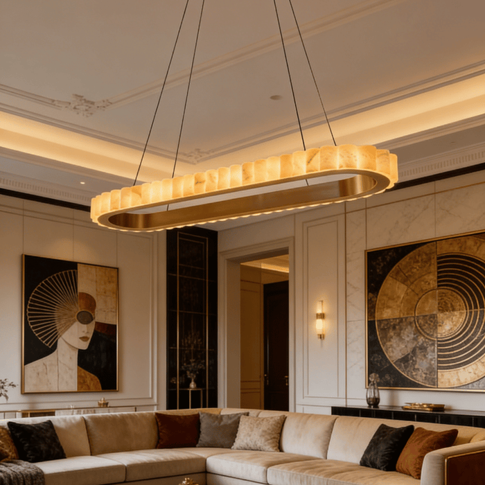 Modern  Luxury Alabaster Chandelier for Dining Room/Kitchen Island/Bar