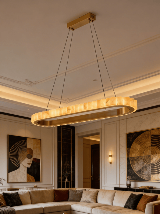 Modern  Luxury Alabaster Chandelier for Dining Room/Kitchen Island/Bar