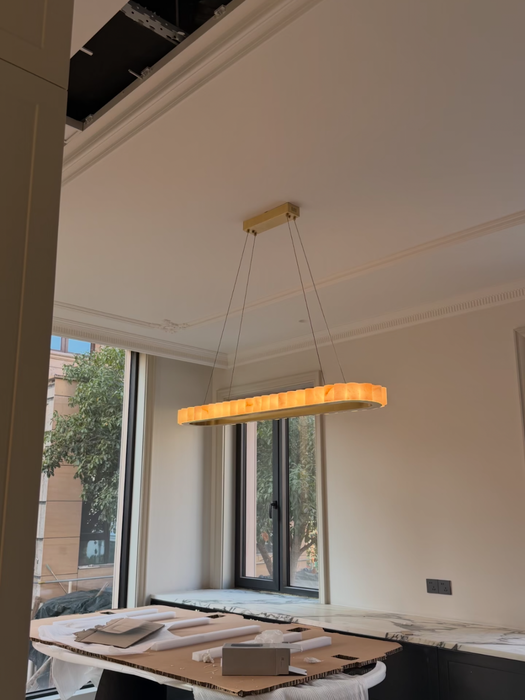 Modern  Luxury Alabaster Chandelier for Dining Room/Kitchen Island/Bar