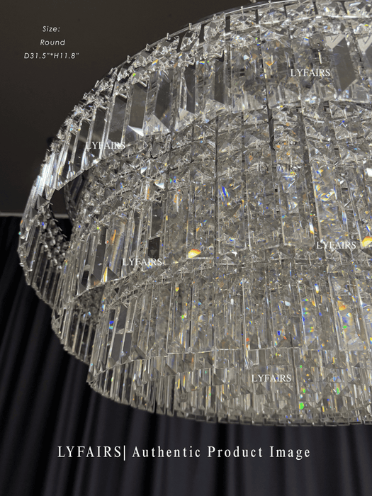 Modern Luxury Extra Large Flush Mount Multi-tier Crystal Chandelier