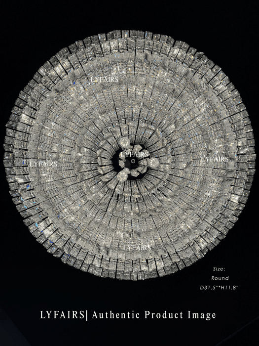 Modern Luxury Extra Large Flush Mount Multi-tier Crystal Chandelier
