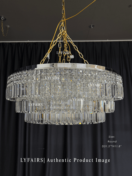 Modern Luxury Extra Large Flush Mount Multi-tier Crystal Chandelier