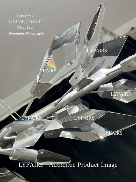 Modern Luxury Linear Handcrafted Diamond-cut  Crystal Chandelier