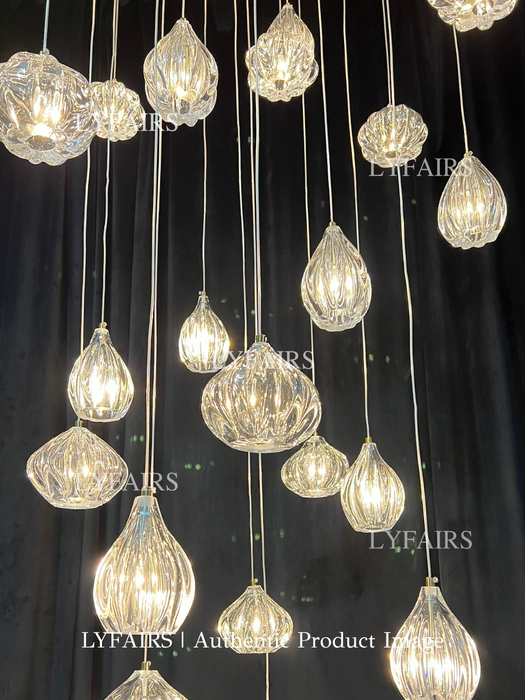 Modern Nordic Style Hand Blown Glass Pendant Crystal Chandelier for Dining Room/Living Room/Stairwell