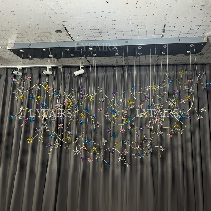 Modern Prosperity Floral Crystal Cluster Chandelier for Dining Room/Kitchen Island