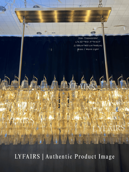 Modern Round/Rectangular/Funnel Smoke Glass Chandelier for Low-ceiling