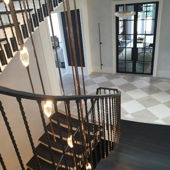 Modern Stick Crystal Chandelier for Staircase/Foyer/Entryway