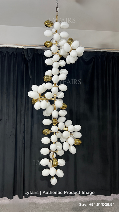 Modern Unique Style Extra Large White Grape Branch Chandelier