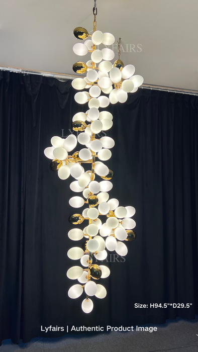 Modern Unique Style Extra Large White Grape Branch Chandelier
