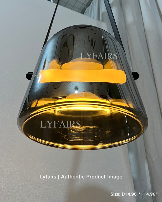 Modern White/Smoky Gray/Clear Glass Pendant