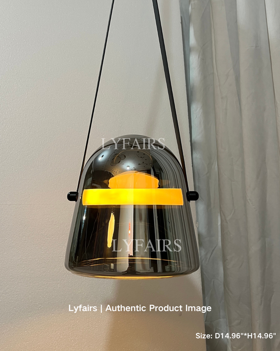 Modern White/Smoky Gray/Clear Glass Pendant