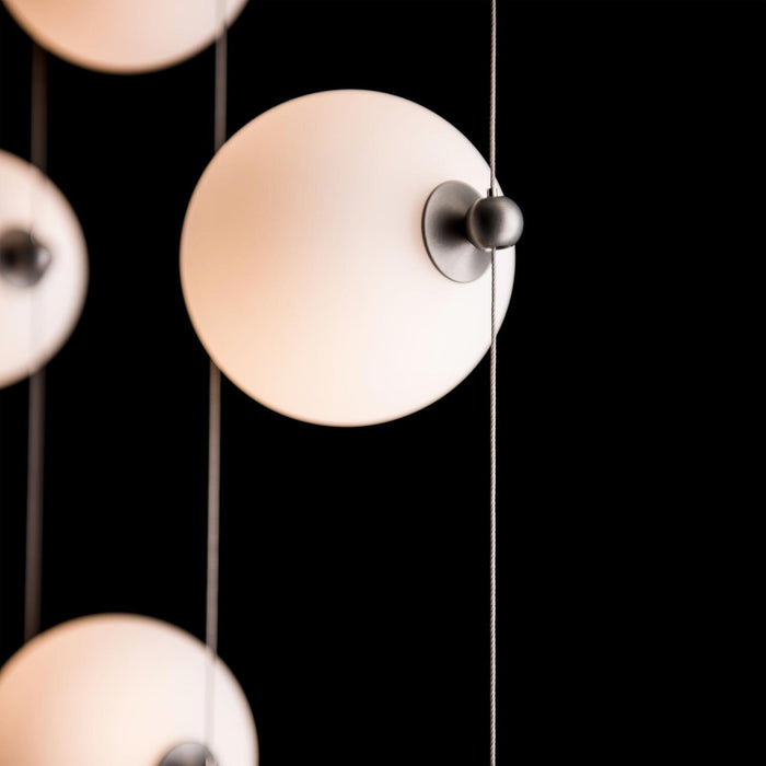 Modern 6-Light Vertical Glass Globe Ceiling Chandelier