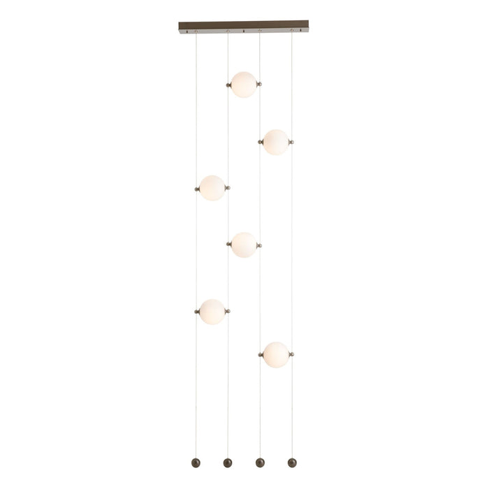 Modern 6-Light Vertical Glass Globe Ceiling Chandelier