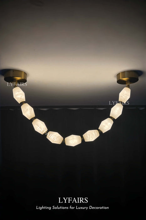 Modern Alabaster Necklace Chandelier