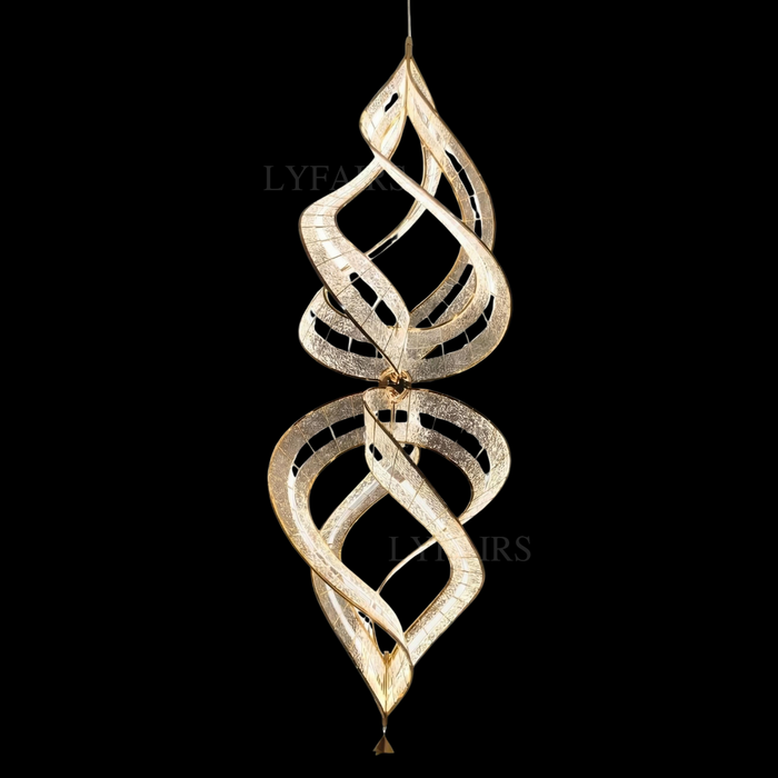Modern Artistic Double Spiral Acrylic Chandelier for High Ceilings/Staircase/Foyer