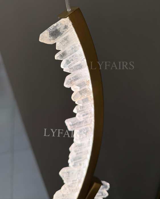 Modern Artistic Flowing Natural Crystal Wave Chandelier
