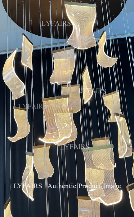 Modern Artistic Multi-tier Acrylic Light Paper LED Chandelier