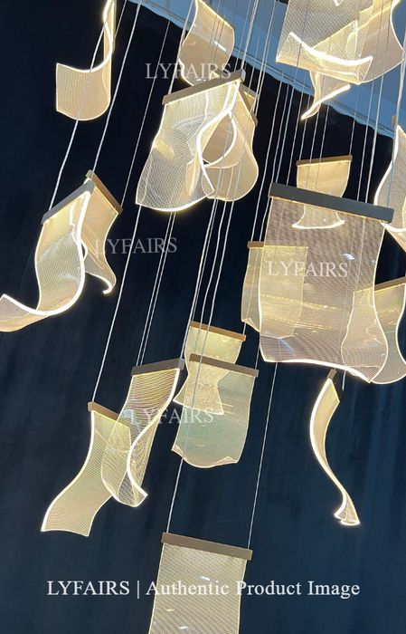 Modern Artistic Multi-tier Acrylic Light Paper LED Chandelier