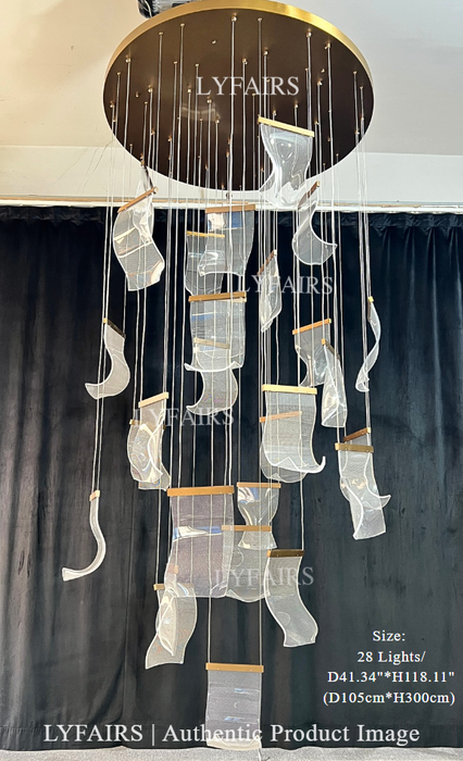 Modern Artistic Multi-tier Acrylic Light Paper LED Chandelier