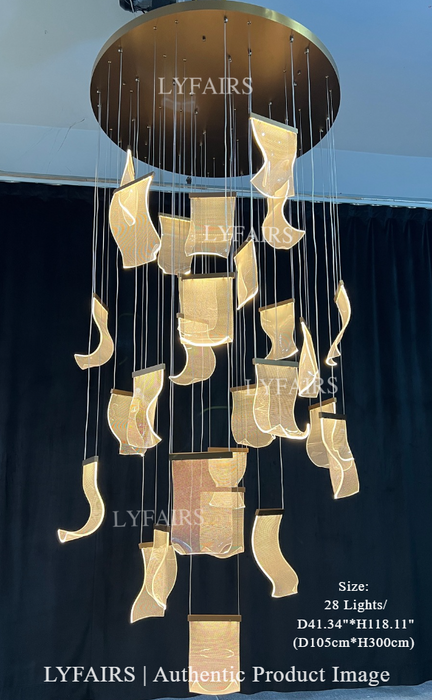 Modern Artistic Multi-tier Acrylic Light Paper LED Chandelier