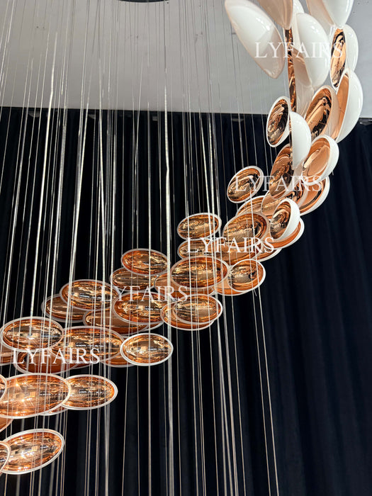 Modern Artistic Unique Golden Dragon Egg Chandelier for Staircase/Sales Center/Hotel