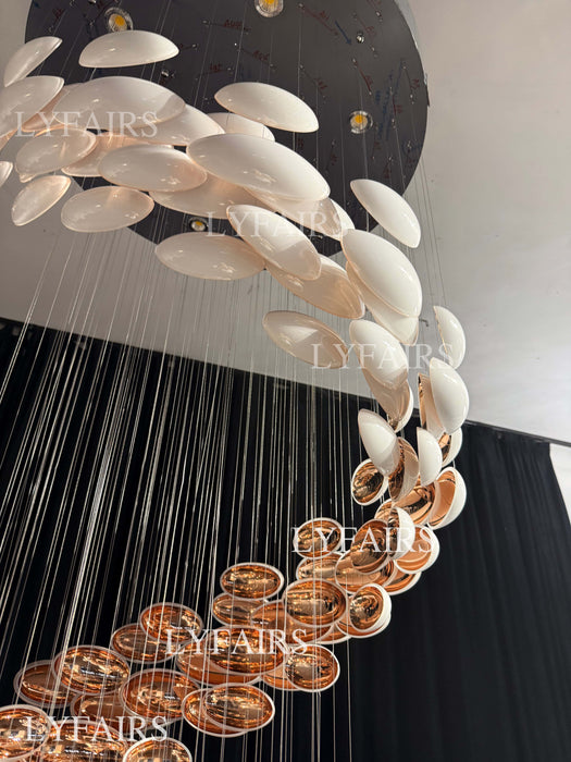 Modern Artistic Unique Golden Dragon Egg Chandelier for Staircase/Sales Center/Hotel