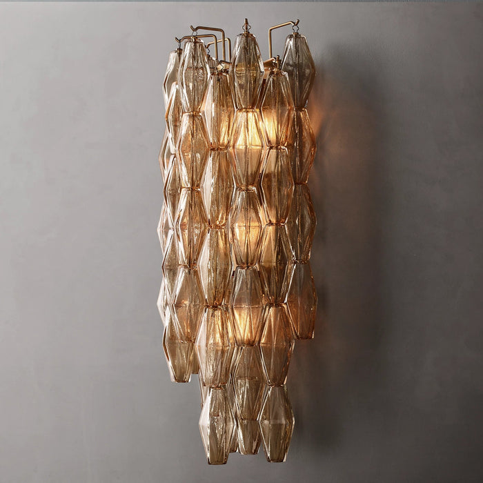 Modern Clear/Smoke Glass Cluster Wall Lamp