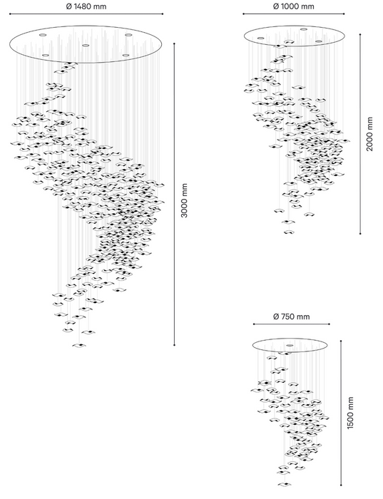 Modern Floating Starfish Glass Chandelier for High Ceiling /Hotel/Restaurant