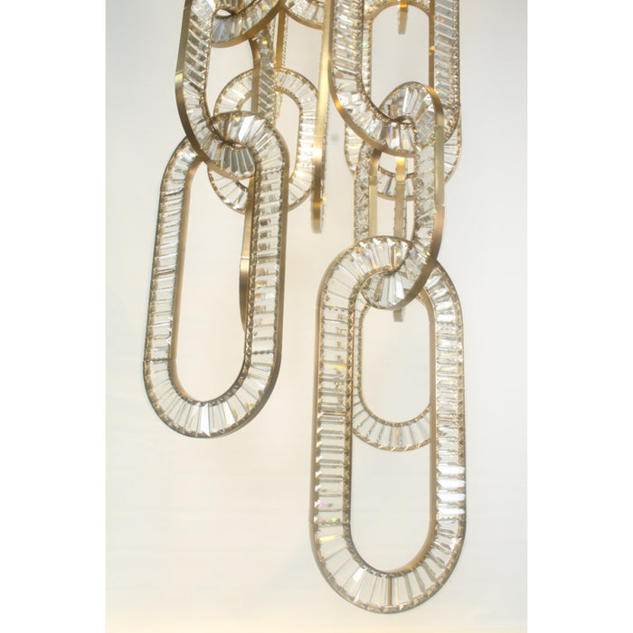 Modern Luxury Crystal Chain Cluster Chandelier for High Ceiling/Dining Room