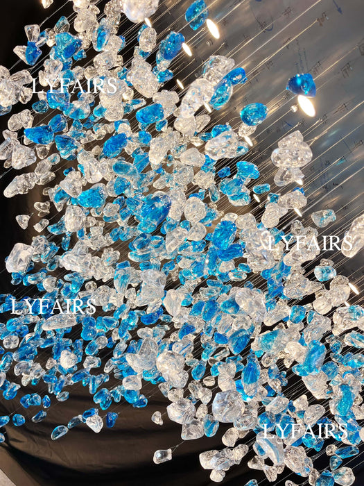 Modern Luxury Multicolor Glass Stone Chandelier for Hotel/Living Room/Restaurant