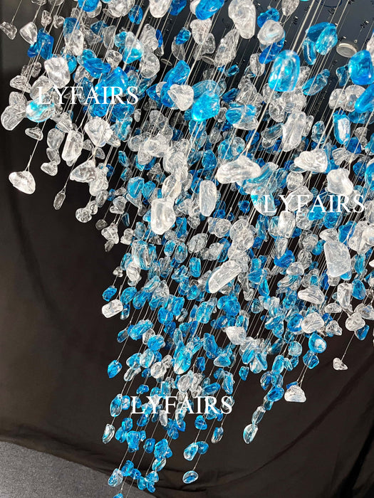 Modern Luxury Multicolor Glass Stone Chandelier for Hotel/Living Room/Restaurant